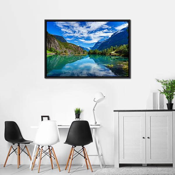 Beauty Of Norway Landscape Panoramic Canvas Wall Art-1 Piece-36" x 12"-Tiaracle