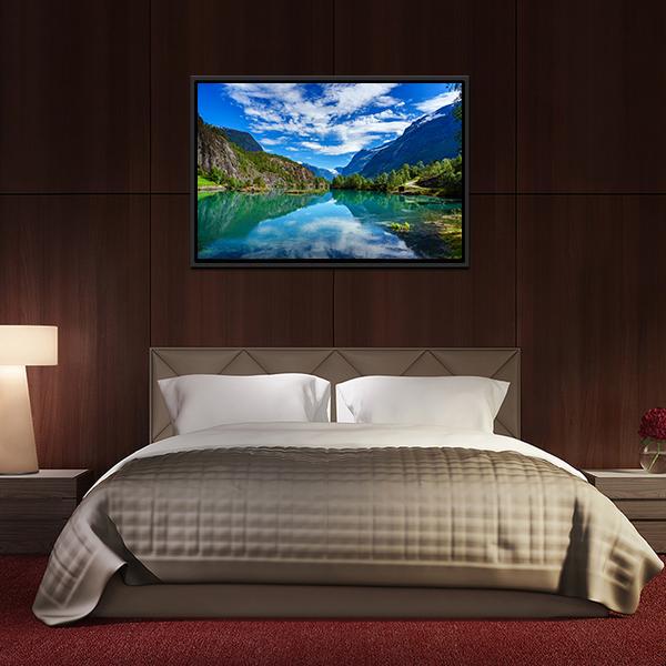Beauty Of Norway Landscape Panoramic Canvas Wall Art-1 Piece-36" x 12"-Tiaracle