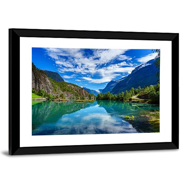 Beauty Of Norway Landscape Panoramic Canvas Wall Art-1 Piece-36" x 12"-Tiaracle