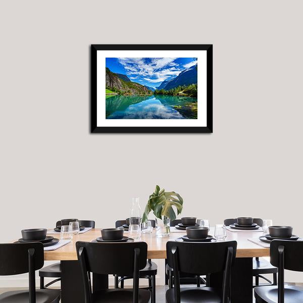 Beauty Of Norway Landscape Panoramic Canvas Wall Art-1 Piece-36" x 12"-Tiaracle