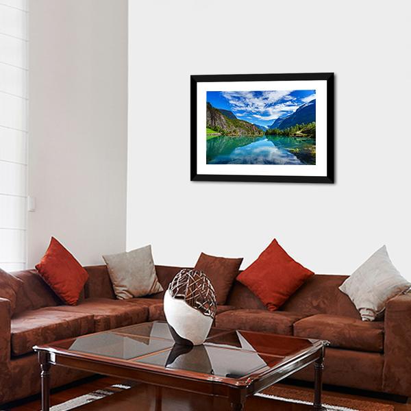 Beauty Of Norway Landscape Panoramic Canvas Wall Art-1 Piece-36" x 12"-Tiaracle