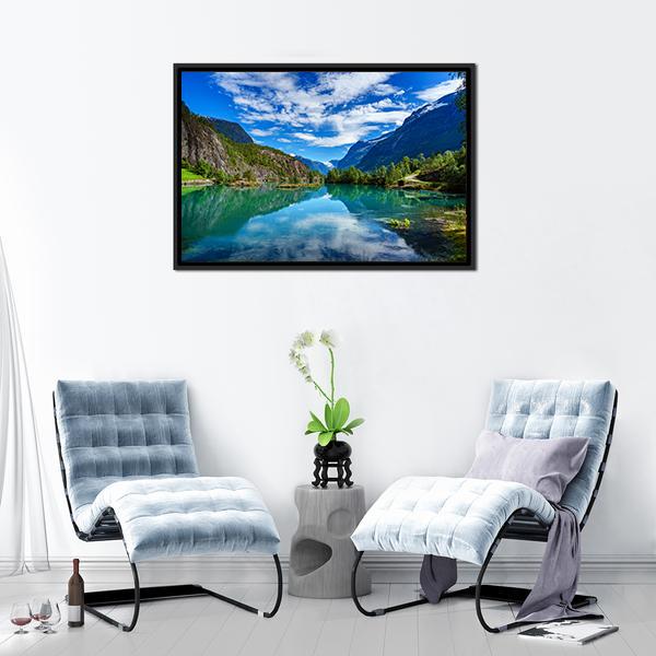 Beauty Of Norway Landscape Panoramic Canvas Wall Art-1 Piece-36" x 12"-Tiaracle
