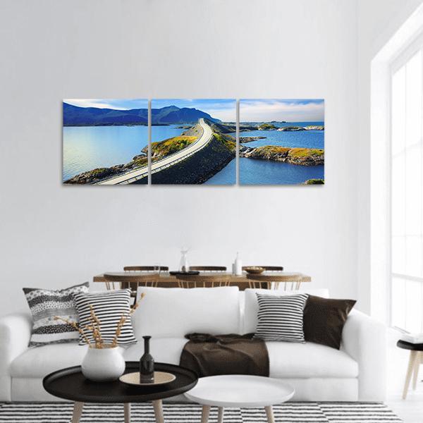 Atlanterhavsvegen Norway Panoramic Canvas Wall Art-3 Piece-25" x 08"-Tiaracle