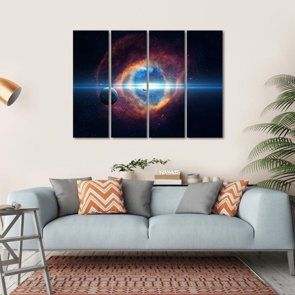 Beauty Of Space Canvas Wall Art-4 Horizontal-Gallery Wrap-34" x 24"-Tiaracle