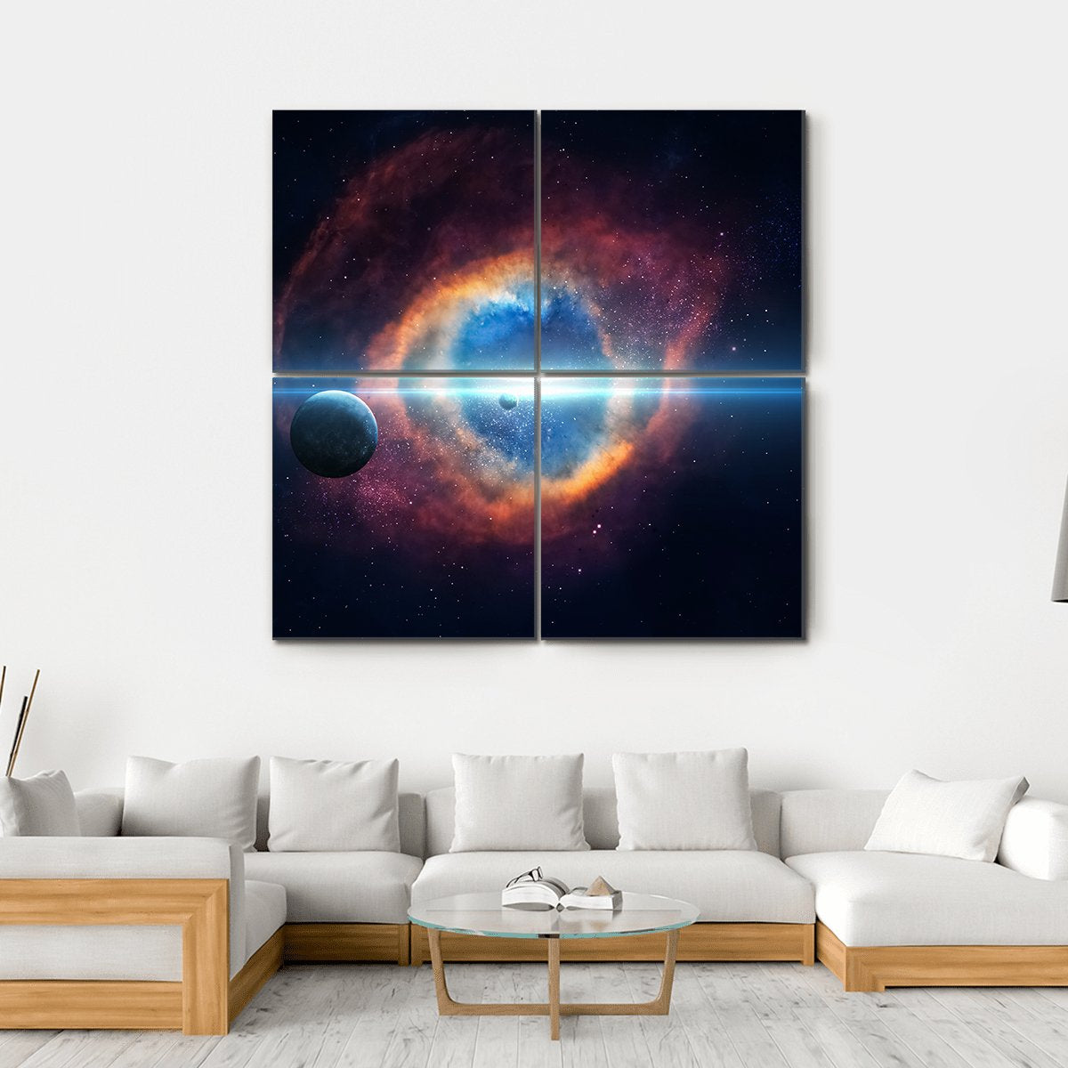 Beauty Of Space Canvas Wall Art-4 Square-Gallery Wrap-17" x 17"-Tiaracle
