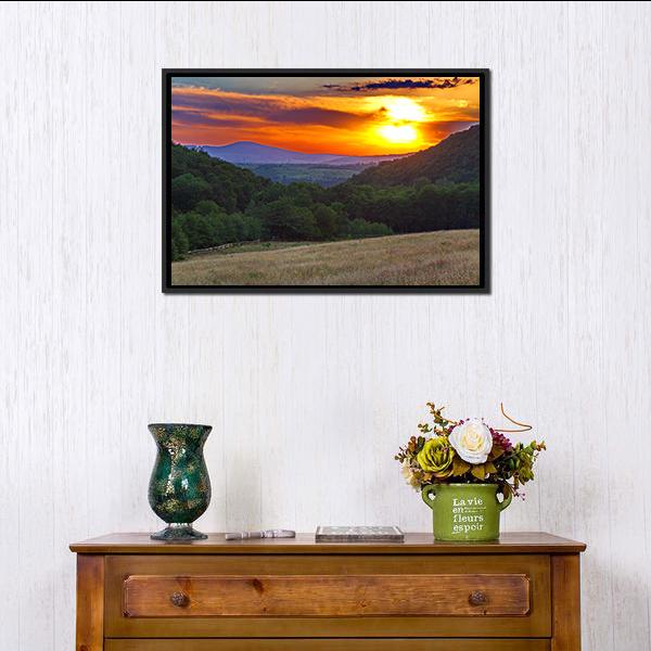 Beauty Of Sunset Canvas Wall Art-1 Piece-Floating Frame-24" x 16"-Tiaracle