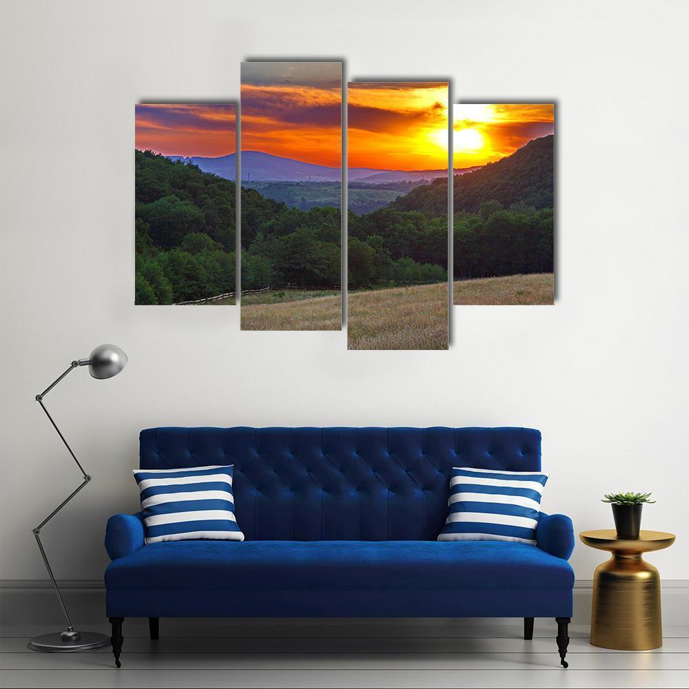 Beauty Of Sunset Canvas Wall Art-4 Pop-Gallery Wrap-50" x 32"-Tiaracle