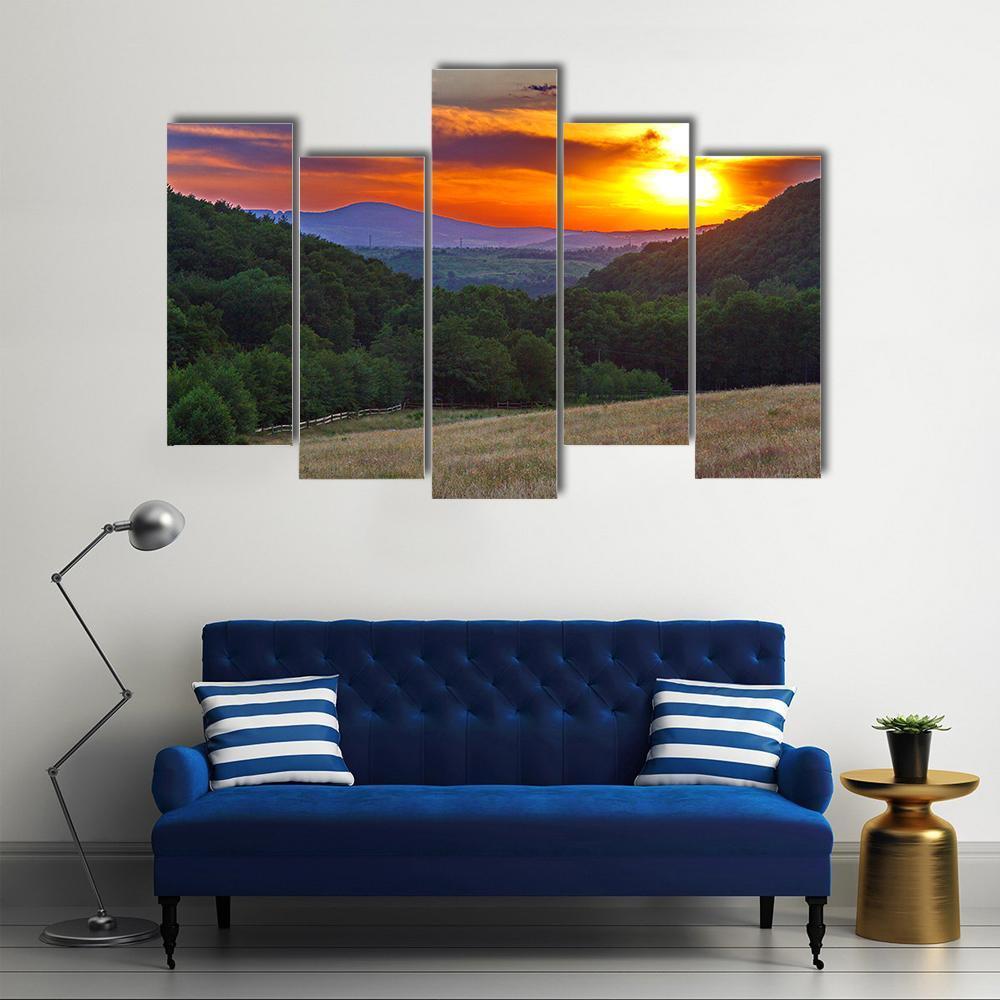 Beauty Of Sunset Canvas Wall Art-5 Pop-Gallery Wrap-47" x 32"-Tiaracle