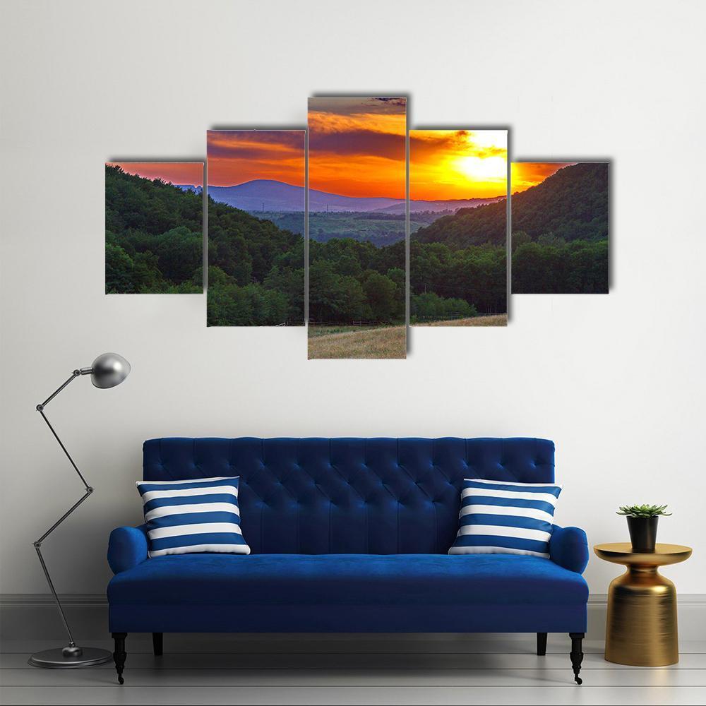 Beauty Of Sunset Canvas Wall Art-5 Star-Gallery Wrap-62" x 32"-Tiaracle