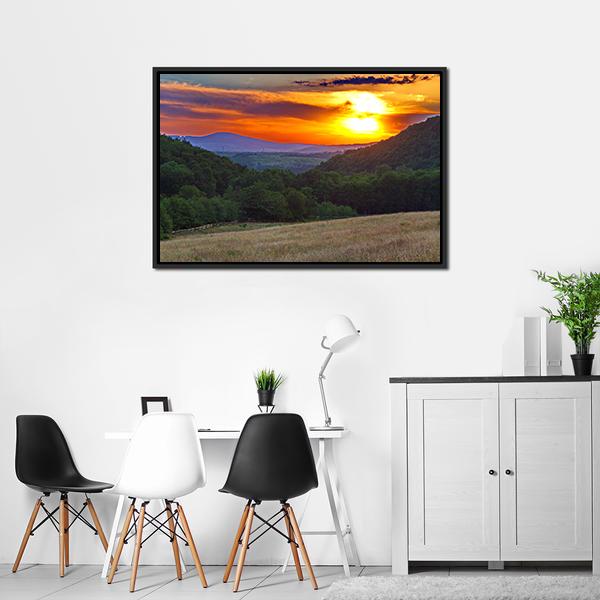 Beauty Of Sunset Panoramic Canvas Wall Art-1 Piece-36" x 12"-Tiaracle