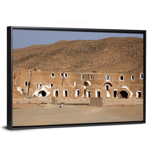 Bedouin House Tunisia Canvas Wall Art-3 Horizontal-Gallery Wrap-25" x 16"-Tiaracle