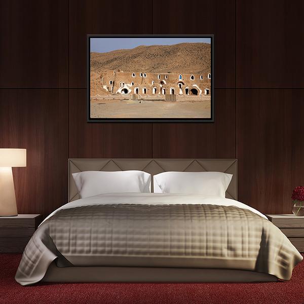 Bedouin House Tunisia Canvas Wall Art-3 Horizontal-Gallery Wrap-25" x 16"-Tiaracle