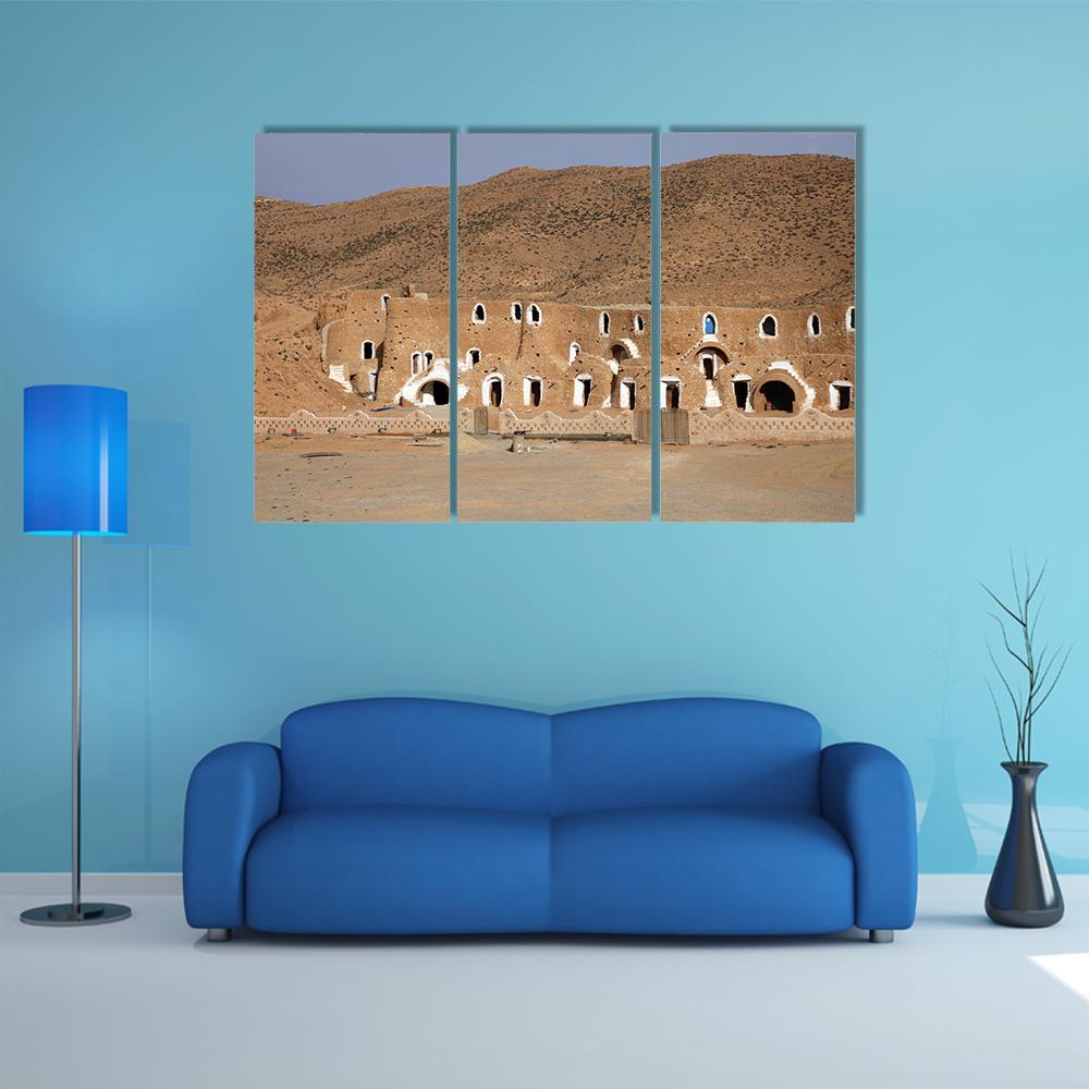 Bedouin House Tunisia Canvas Wall Art-3 Horizontal-Gallery Wrap-37" x 24"-Tiaracle