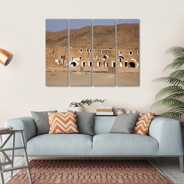 Bedouin House Tunisia Canvas Wall Art-4 Horizontal-Gallery Wrap-34" x 24"-Tiaracle