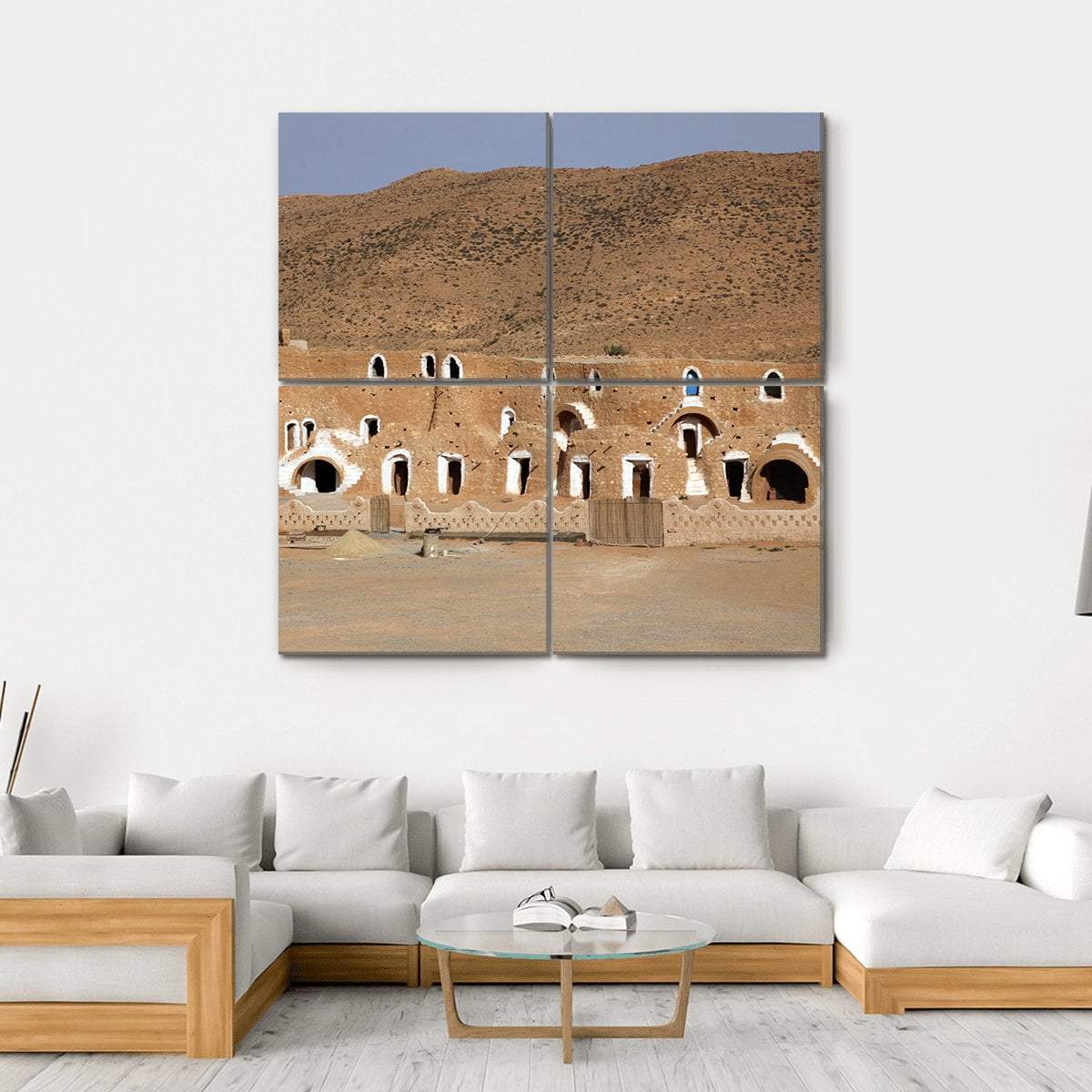 Bedouin House Tunisia Canvas Wall Art-4 Square-Gallery Wrap-17" x 17"-Tiaracle