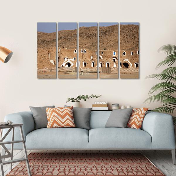 Bedouin House Tunisia Canvas Wall Art-5 Horizontal-Gallery Wrap-22" x 12"-Tiaracle