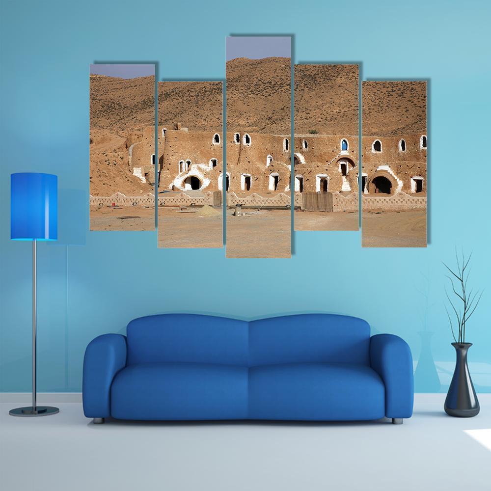 Bedouin House Tunisia Canvas Wall Art-5 Pop-Gallery Wrap-47" x 32"-Tiaracle