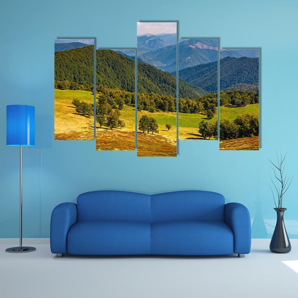 Beech Trees On Hill Canvas Wall Art-5 Pop-Gallery Wrap-47" x 32"-Tiaracle