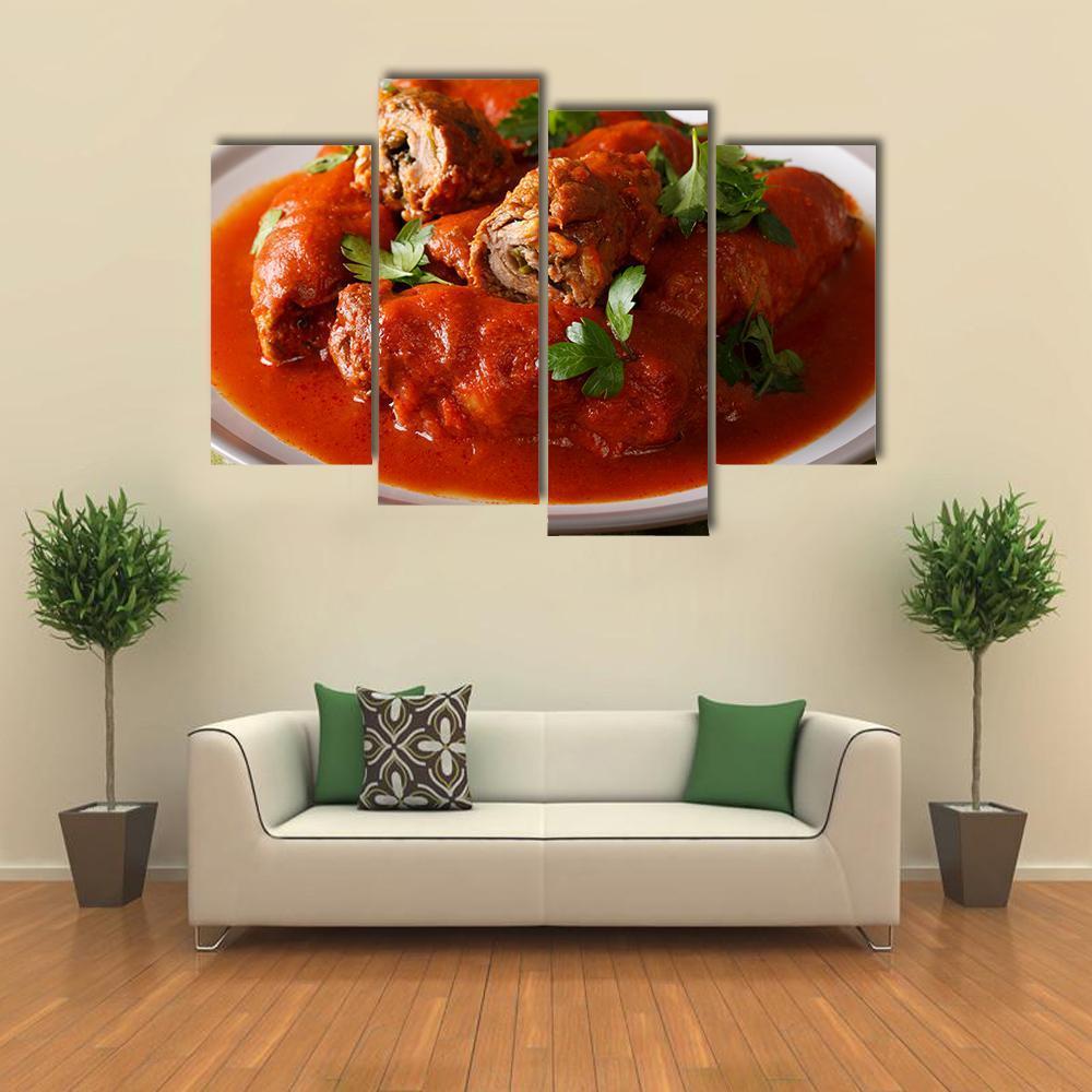 Beef Roll Stuffed Canvas Wall Art-4 Pop-Gallery Wrap-50" x 32"-Tiaracle