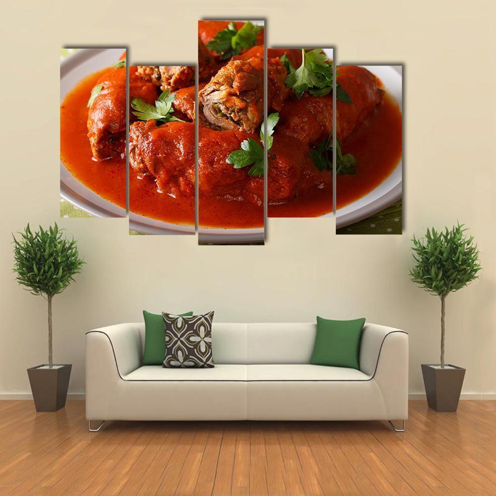 Beef Roll Stuffed Canvas Wall Art-5 Pop-Gallery Wrap-47" x 32"-Tiaracle