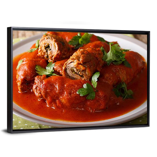 Beef Roll Stuffed Canvas Wall Art-3 Horizontal-Gallery Wrap-25" x 16"-Tiaracle
