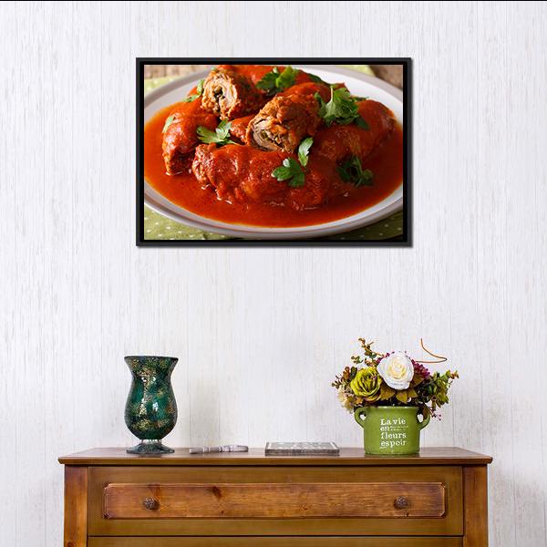 Beef Roll Stuffed Canvas Wall Art-1 Piece-Floating Frame-24" x 16"-Tiaracle