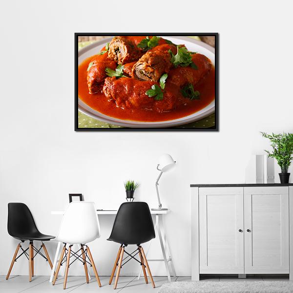Beef Roll Stuffed Canvas Wall Art-3 Horizontal-Gallery Wrap-25" x 16"-Tiaracle