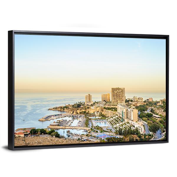 Beirut Cityscape Lebanon Panoramic Canvas Wall Art-1 Piece-36" x 12"-Tiaracle