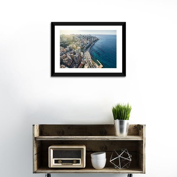 Beirut Cityscape Canvas Wall Art-1 Piece-Framed Print-20" x 16"-Tiaracle