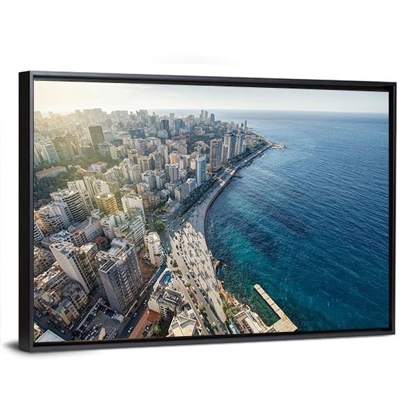 Beirut Cityscape Canvas Wall Art-3 Horizontal-Gallery Wrap-25" x 16"-Tiaracle