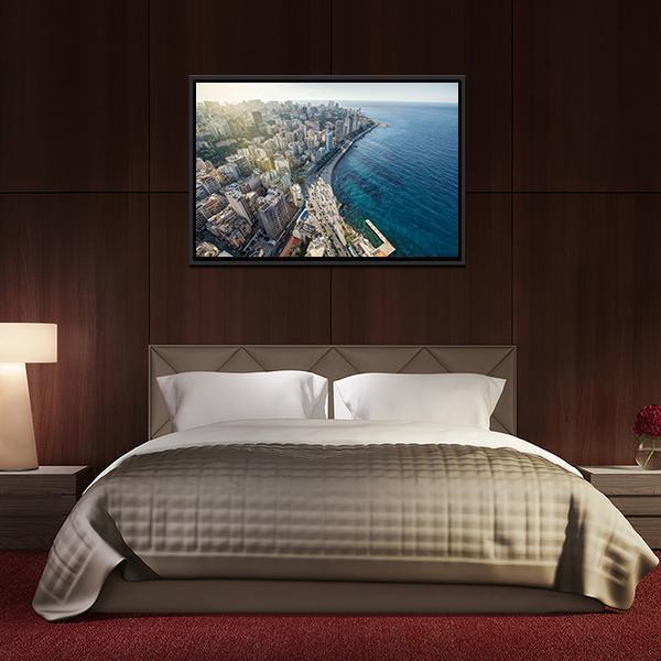 Beirut Cityscape Canvas Wall Art-3 Horizontal-Gallery Wrap-25" x 16"-Tiaracle