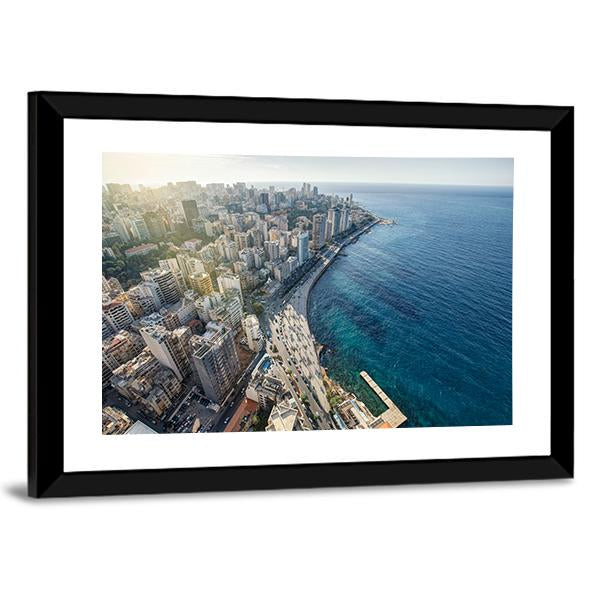 Beirut Cityscape Canvas Wall Art-3 Horizontal-Gallery Wrap-25" x 16"-Tiaracle