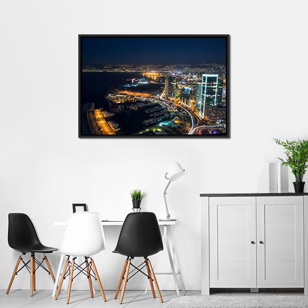 Beirut Night Lebanon Canvas Wall Art-3 Horizontal-Gallery Wrap-25" x 16"-Tiaracle