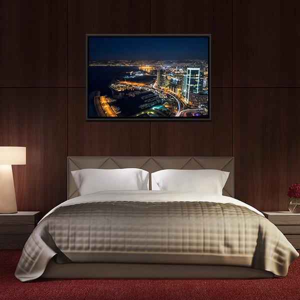 Beirut Night Lebanon Canvas Wall Art-3 Horizontal-Gallery Wrap-25" x 16"-Tiaracle