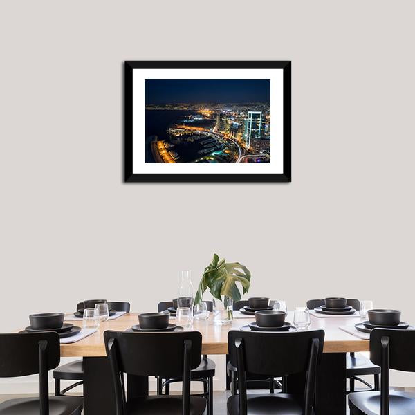 Beirut Night Lebanon Canvas Wall Art-3 Horizontal-Gallery Wrap-25" x 16"-Tiaracle