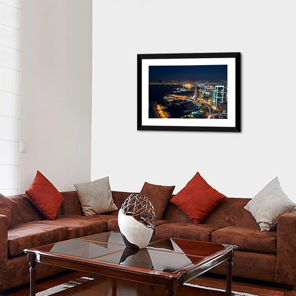 Beirut Night Lebanon Canvas Wall Art-3 Horizontal-Gallery Wrap-25" x 16"-Tiaracle