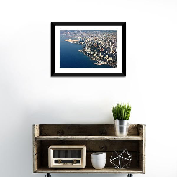 Beirut On Mediterranean Lebanon Canvas Wall Art-1 Piece-Framed Print-20" x 16"-Tiaracle