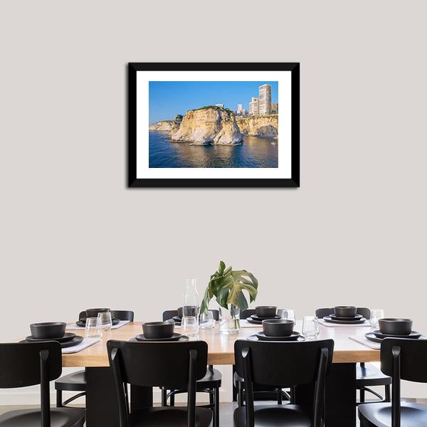 Beirut Pigeon Rocks Canvas Wall Art-3 Horizontal-Gallery Wrap-25" x 16"-Tiaracle