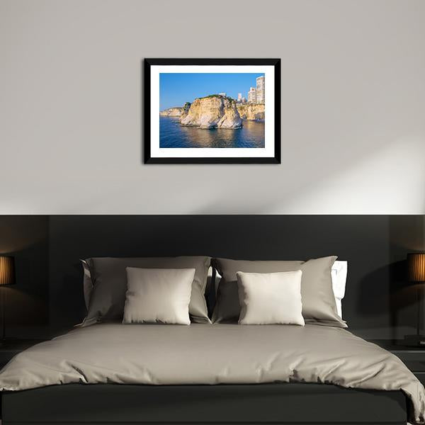 Beirut Pigeon Rocks Canvas Wall Art-3 Horizontal-Gallery Wrap-25" x 16"-Tiaracle