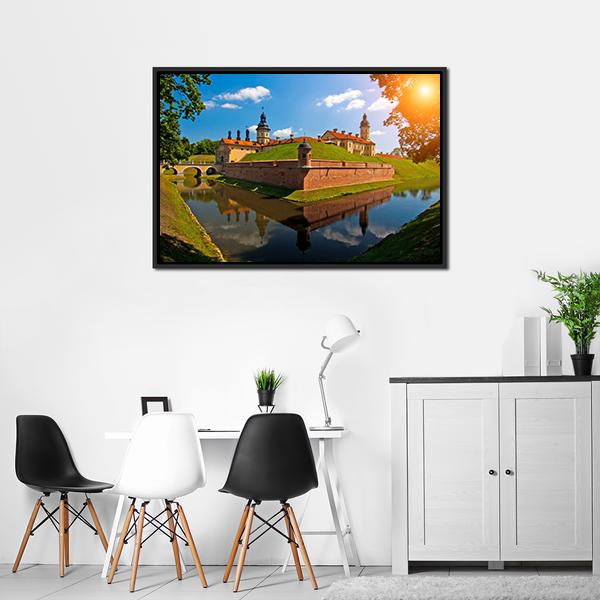Belarus Castle Canvas Wall Art-3 Horizontal-Gallery Wrap-25" x 16"-Tiaracle