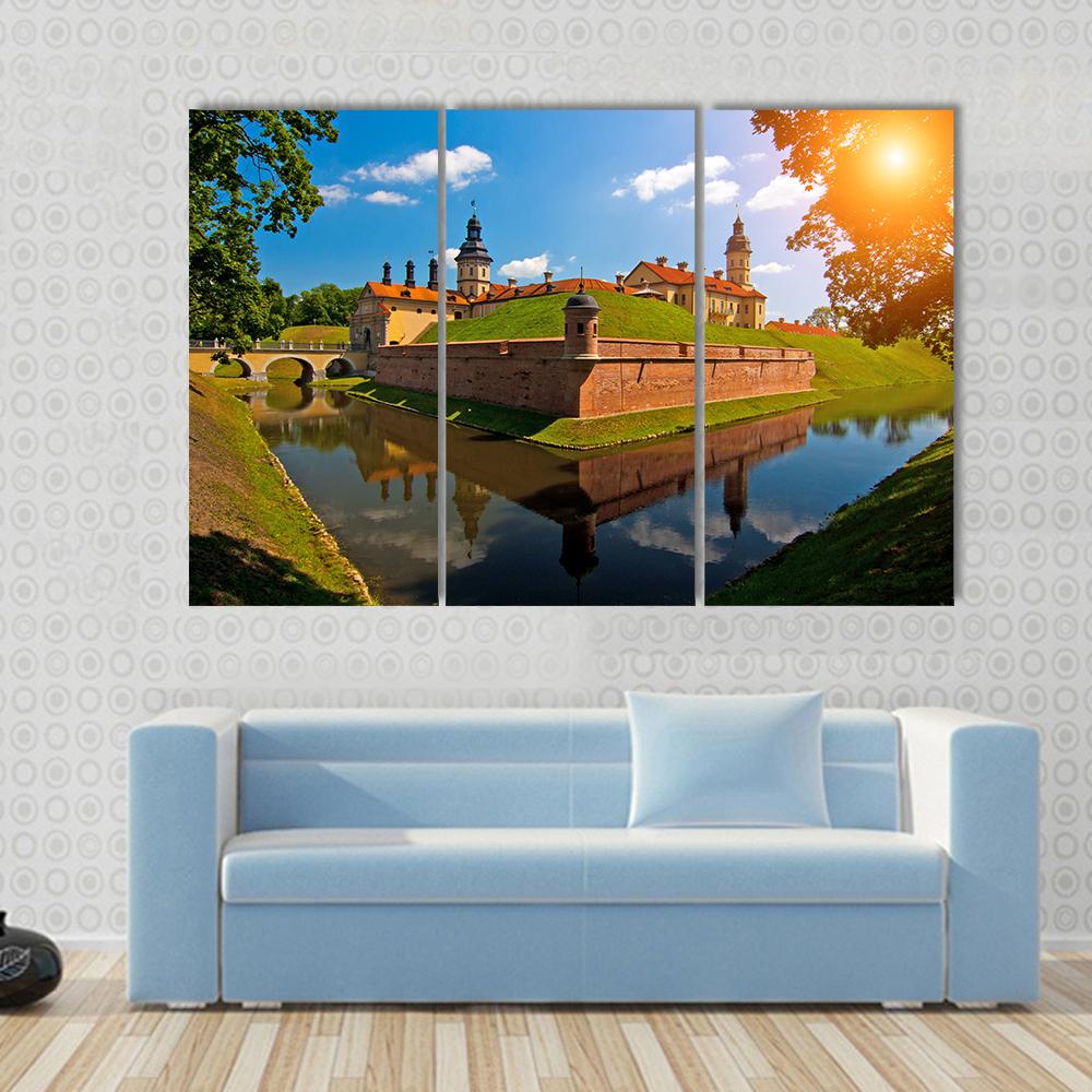Belarus Castle Canvas Wall Art-3 Horizontal-Gallery Wrap-37" x 24"-Tiaracle