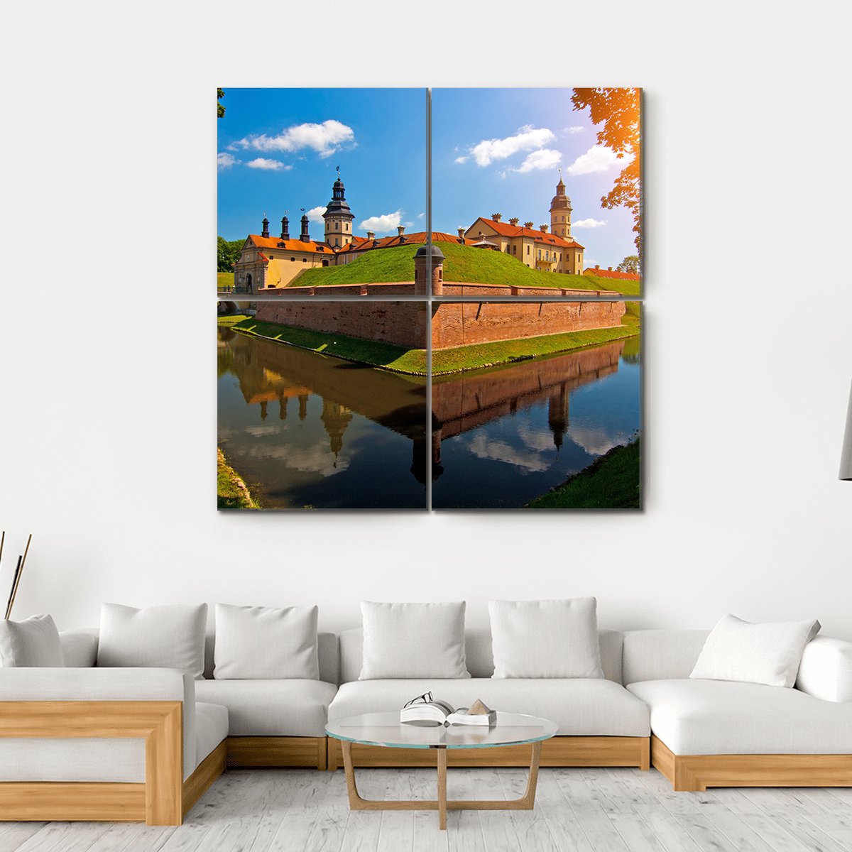 Belarus Castle Canvas Wall Art-4 Square-Gallery Wrap-17" x 17"-Tiaracle