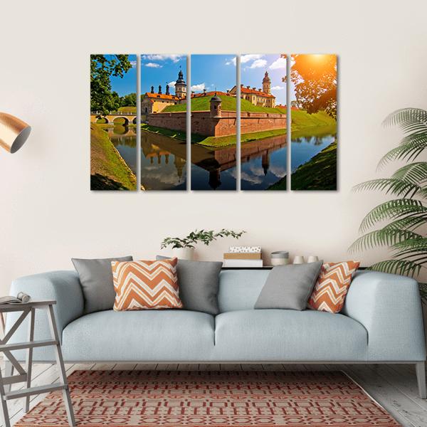 Belarus Castle Canvas Wall Art-5 Horizontal-Gallery Wrap-22" x 12"-Tiaracle