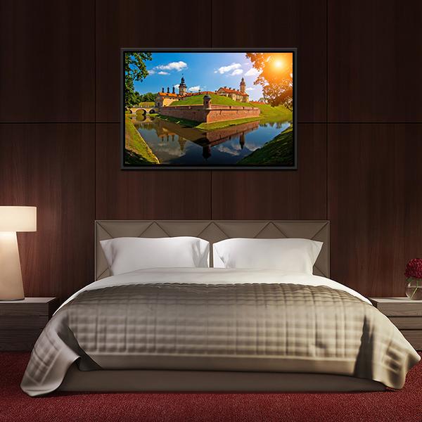 Belarus Castle Panoramic Canvas Wall Art-1 Piece-36" x 12"-Tiaracle