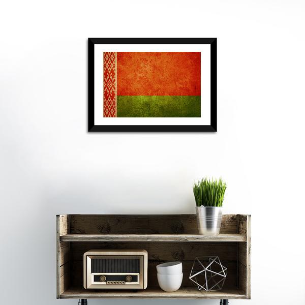 Belarus Flag Canvas Wall Art-1 Piece-Framed Print-20" x 16"-Tiaracle