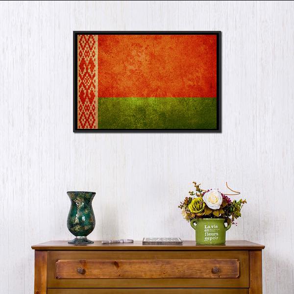 Belarus Flag Panoramic Canvas Wall Art-1 Piece-36" x 12"-Tiaracle