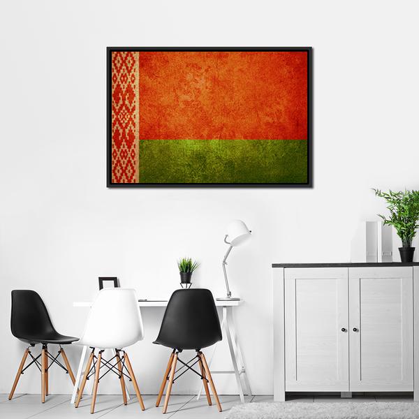 Belarus Flag Panoramic Canvas Wall Art-1 Piece-36" x 12"-Tiaracle
