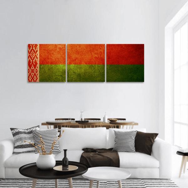 Belarus Flag Panoramic Canvas Wall Art-3 Piece-25" x 08"-Tiaracle