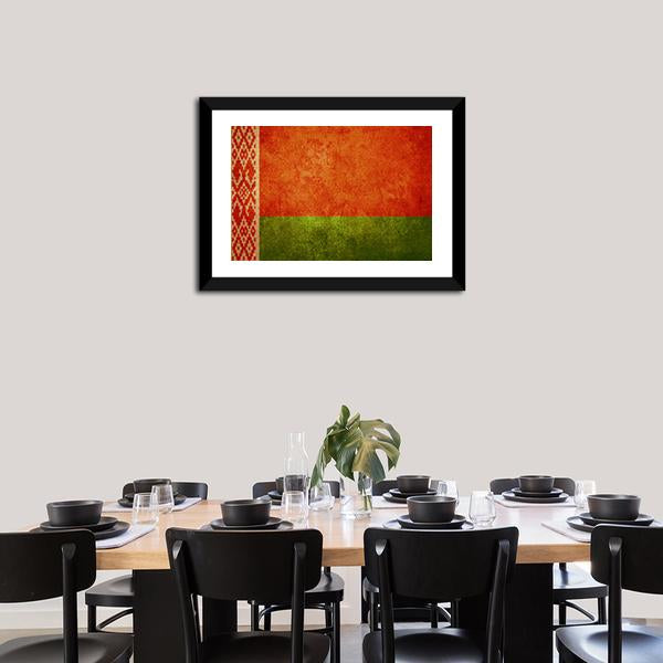Belarus Flag Panoramic Canvas Wall Art-1 Piece-36" x 12"-Tiaracle