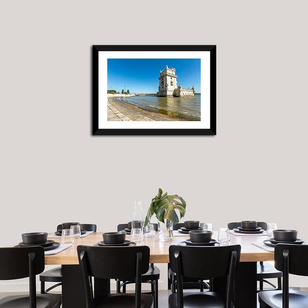 Belem Tower In Lisbon Panoramic Canvas Wall Art-1 Piece-36" x 12"-Tiaracle